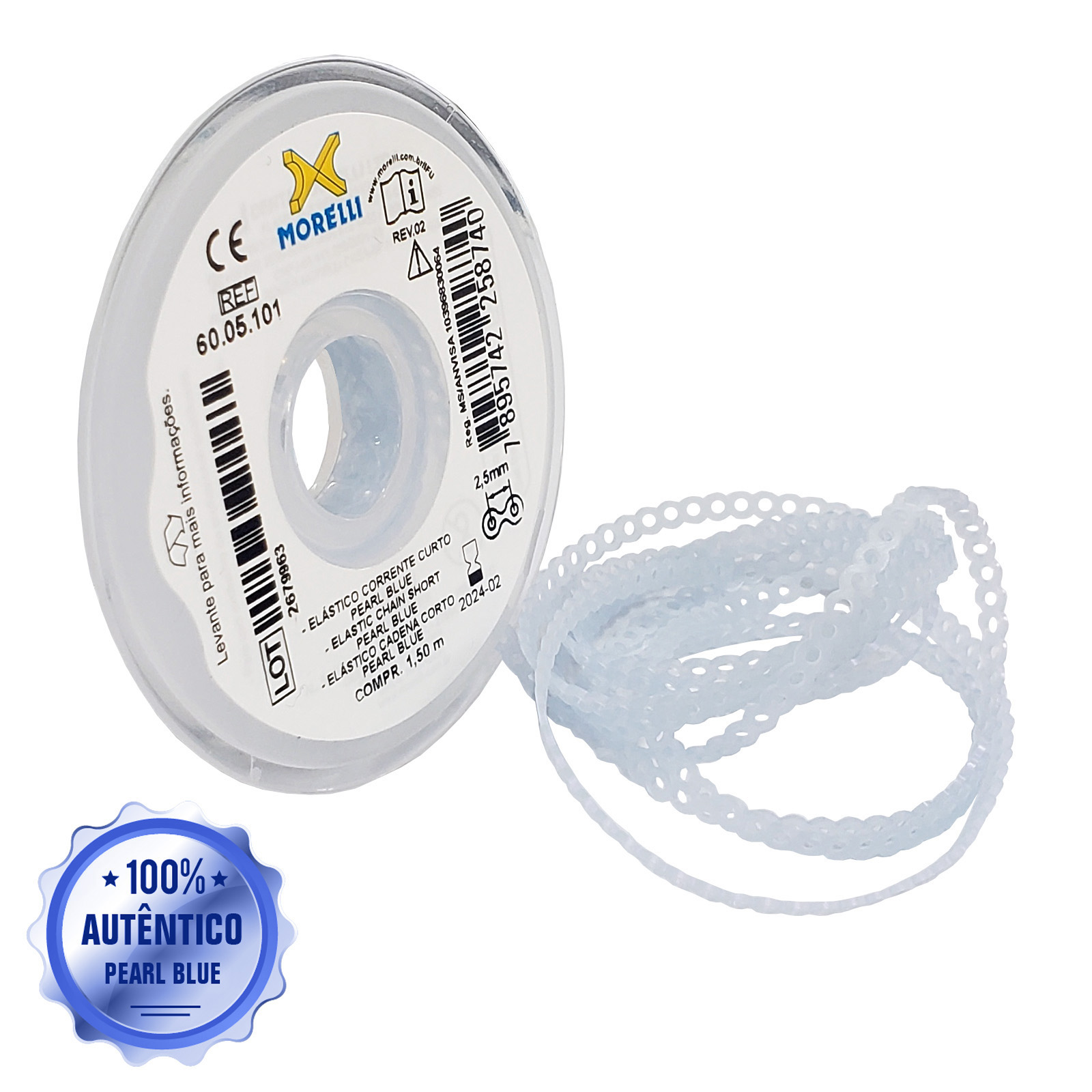 Elástico Corrente Curto  - Pearl Blue 1,5m - Morelli