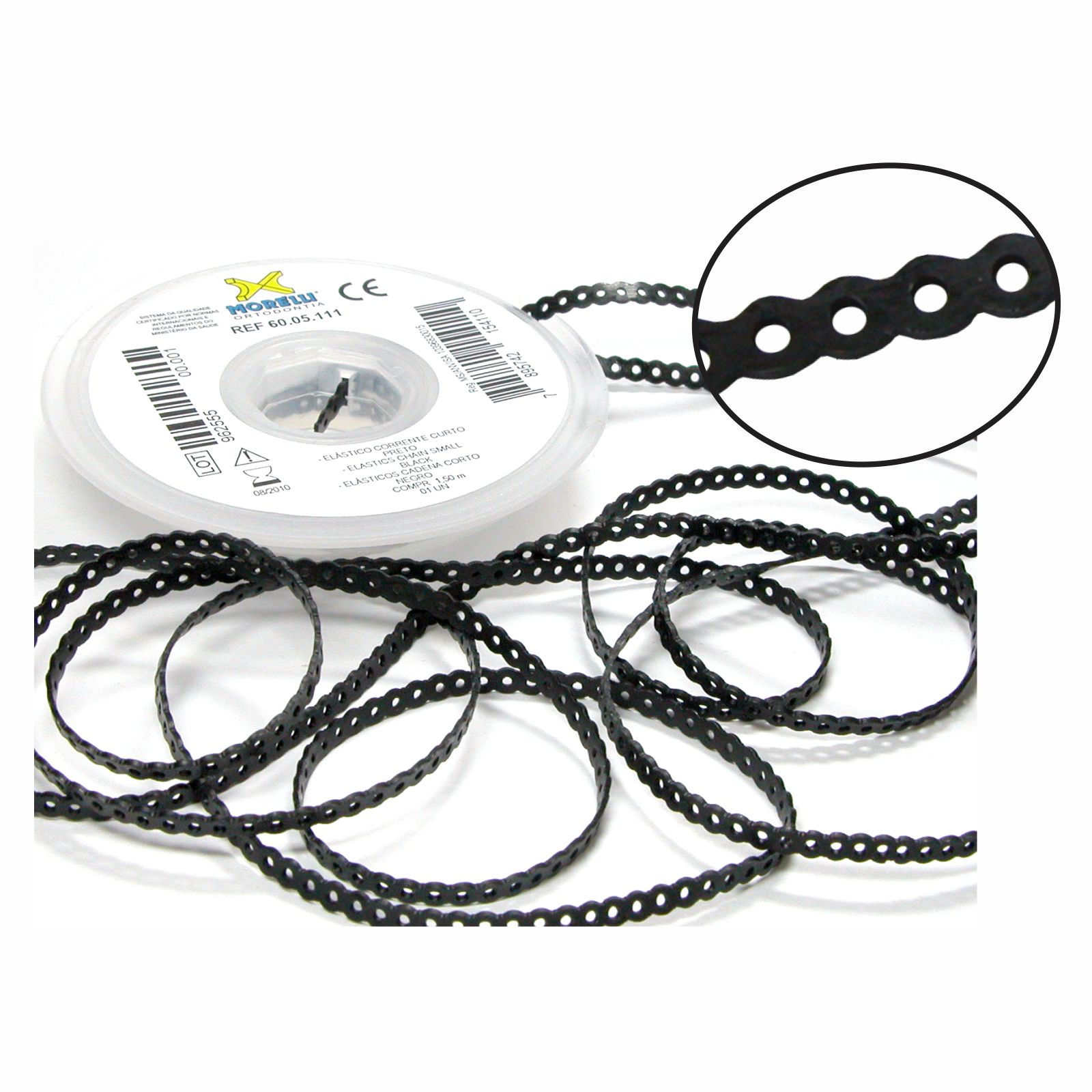 Elástico Corrente Curto - Preto 1,5m - Morelli