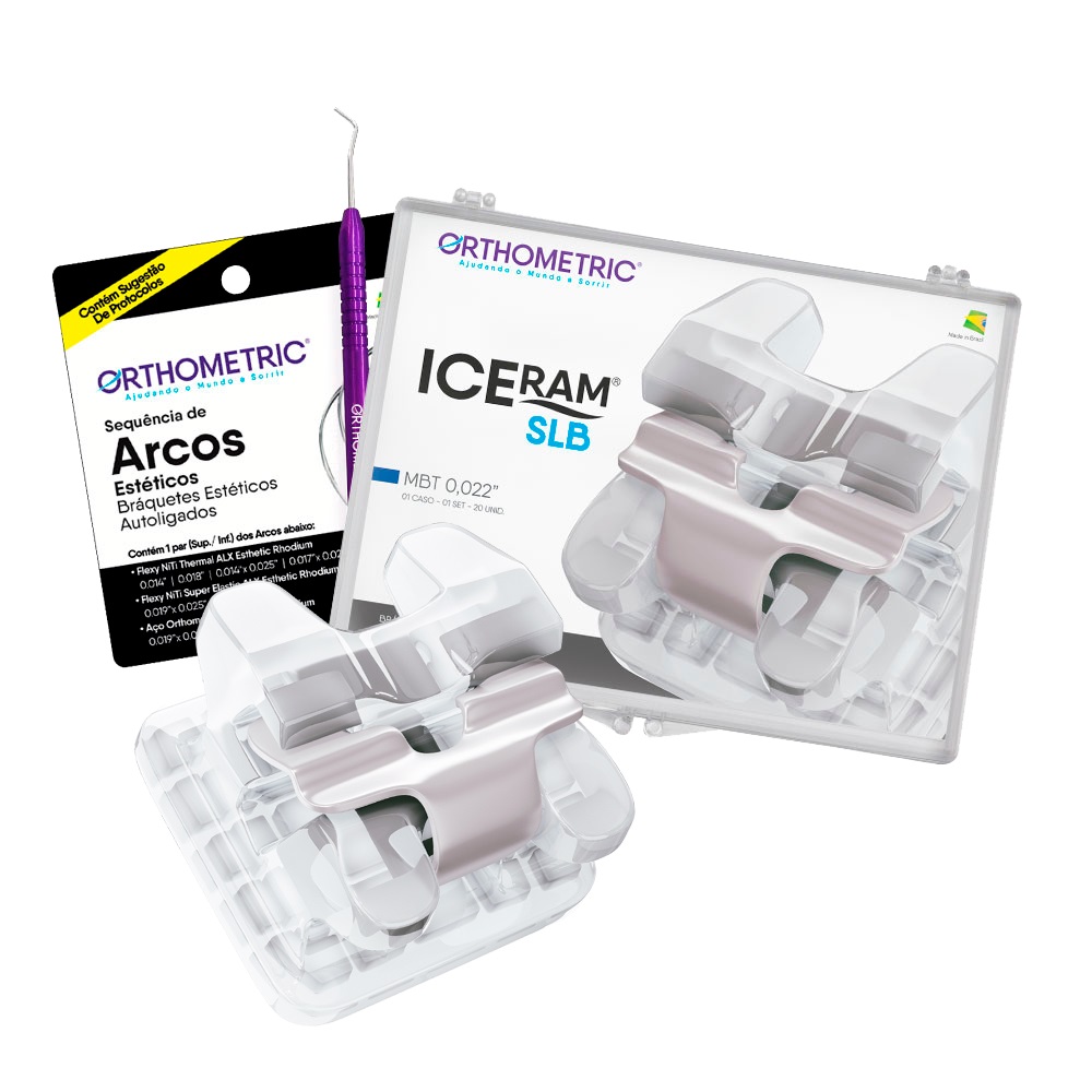 Kit Bráquete Iceram SLB MBT .022 - 1 Caso + Instrumental + Sequência de Arcos - Orthometric