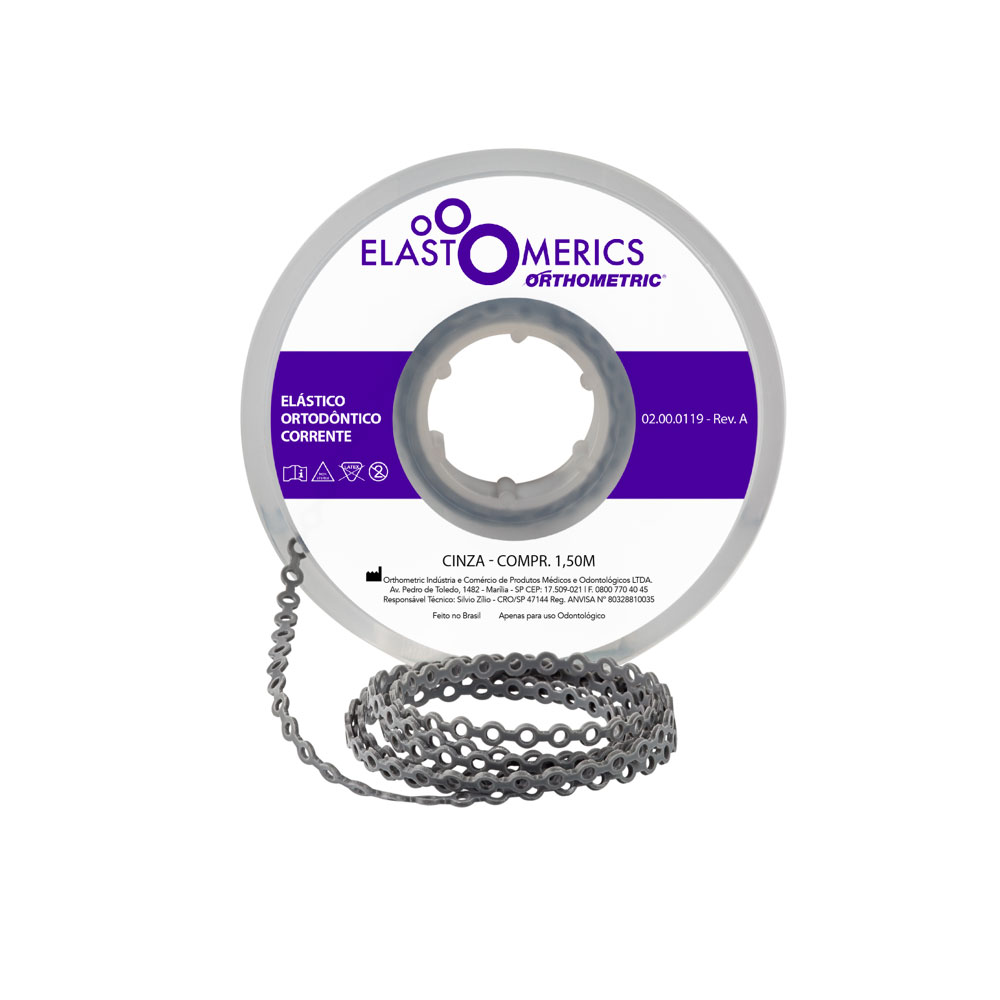 Elástico Corrente Curto - Cinza 1,5m - Orthometric