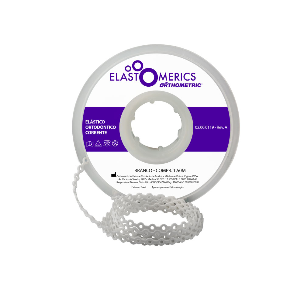 Elástico Corrente Curto - Branco 1,5m - Orthometric