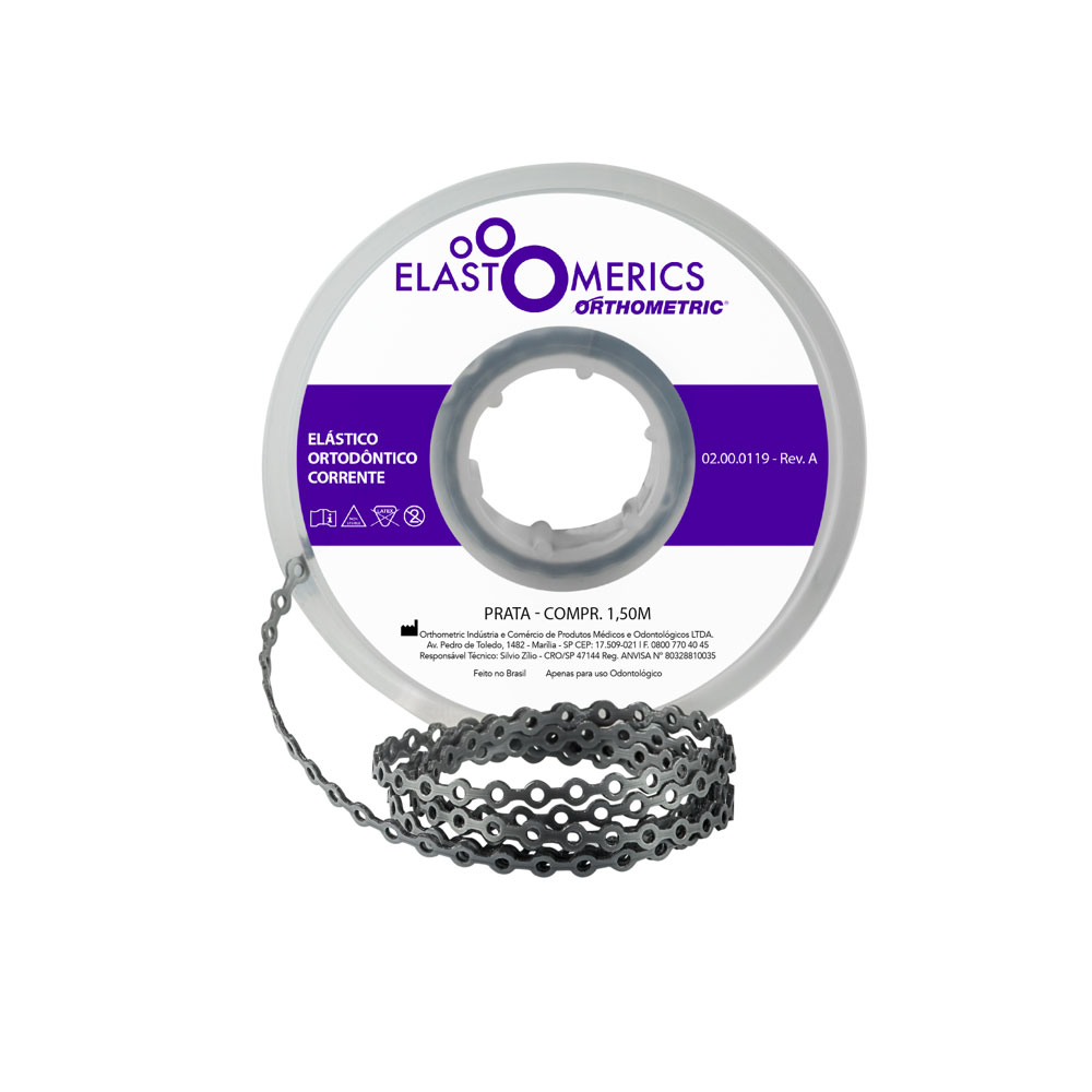 Elástico Corrente Longo - Prata 1,5m - Orthometric