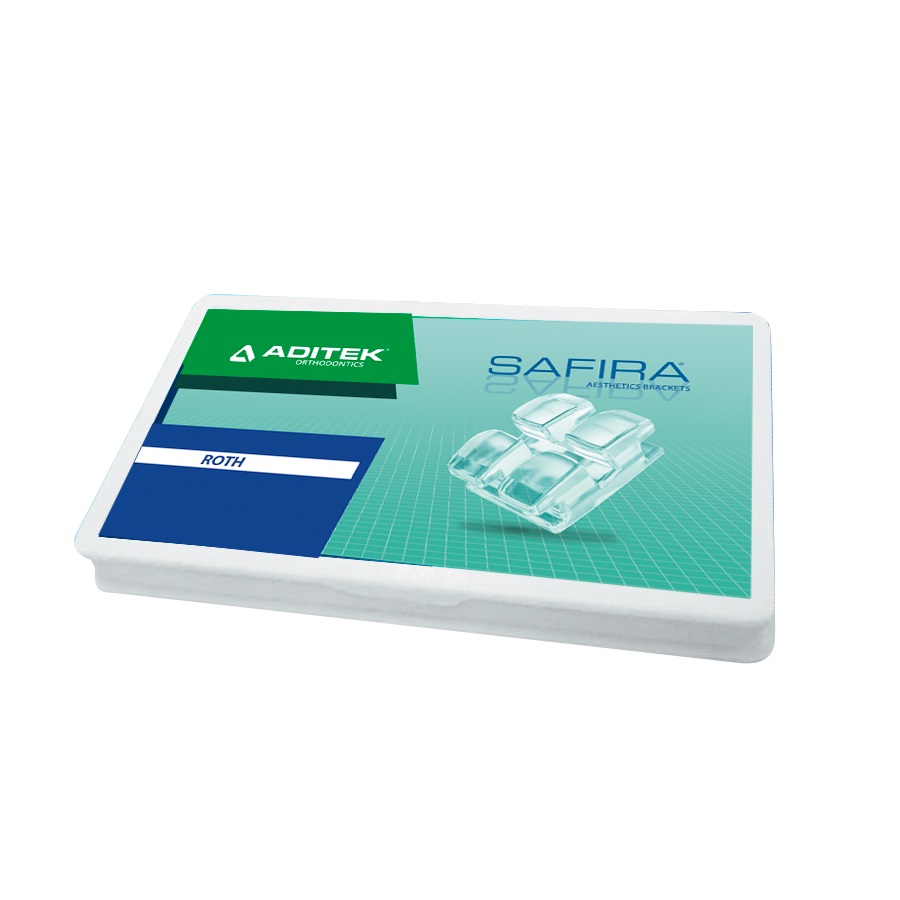 Kit Bráquete Estético Safira Roth .022 - 1 Caso - Aditek