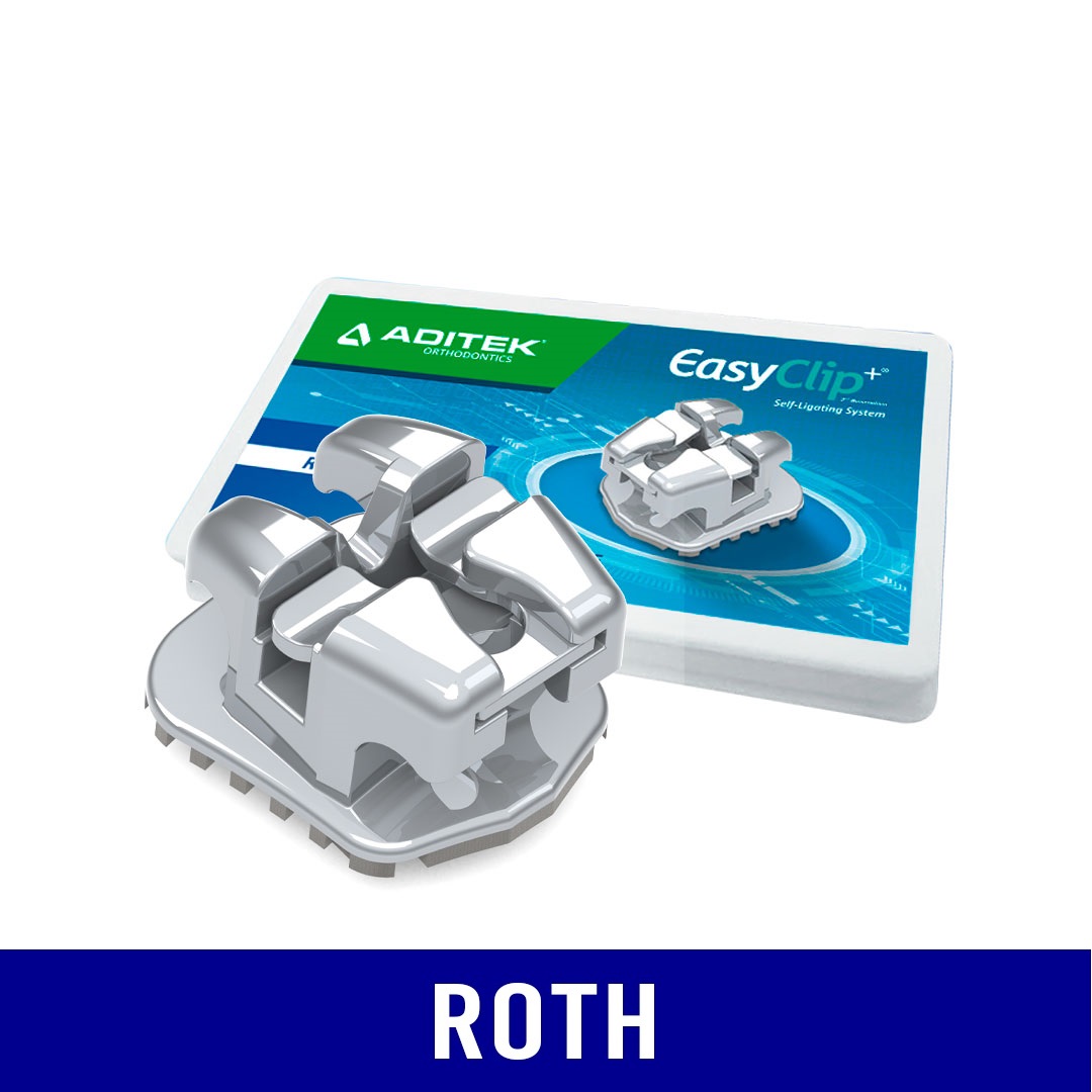 Kit Bráquete EasyClip+ Passivo Roth .022 - 1 Caso - Aditek