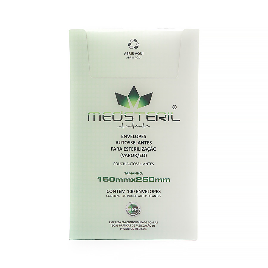 Envelope para Esterilização 15cm x 25cm c/100 unidades - Medstéril