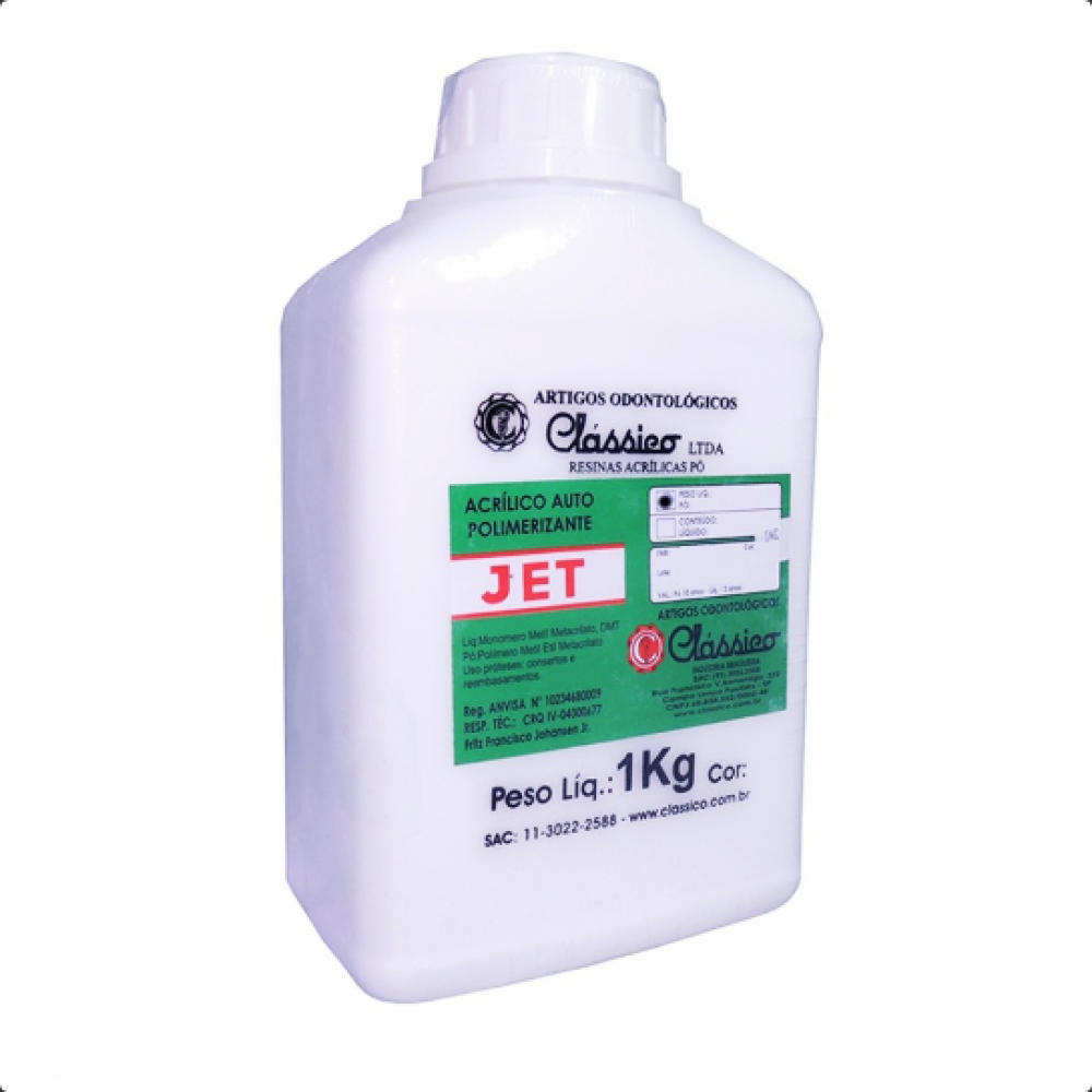 Jet Pó Acrílico Autopolimerizante - 1kg - Clássico