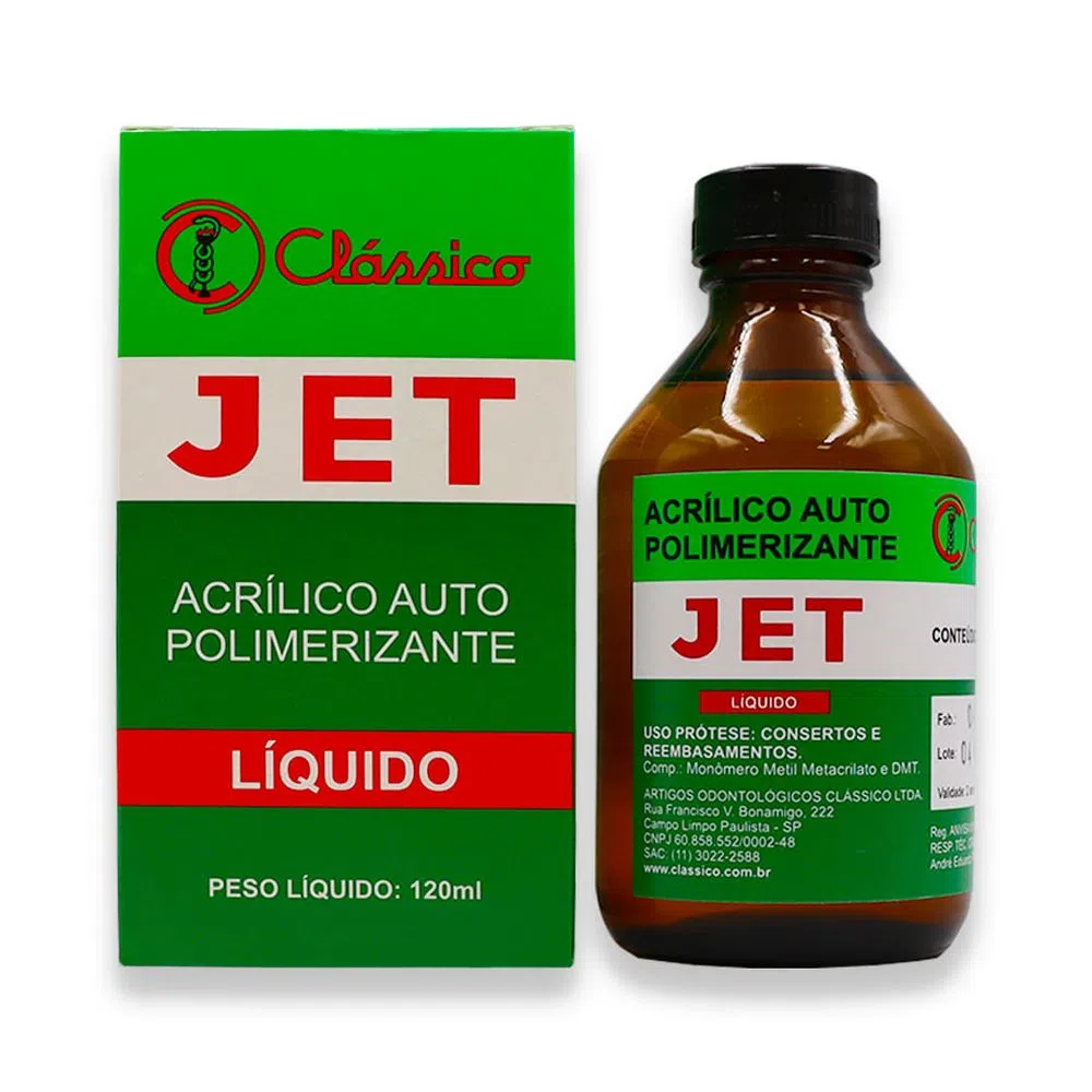 Jet Líquido Acrílico Autopolimerizante - 120ml - Clássico