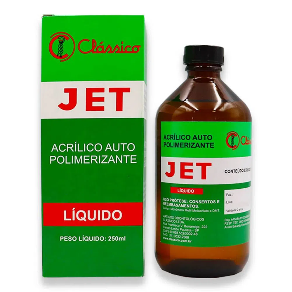 Jet Líquido Acrílico Autopolimerizante - 250ml - Clássico