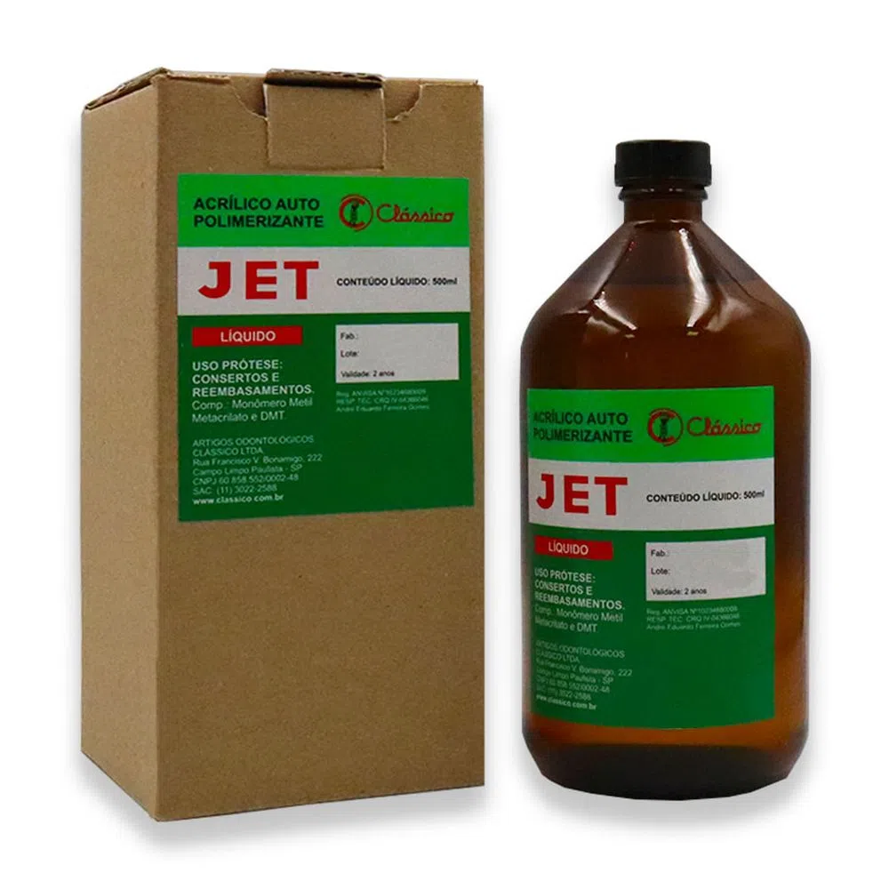 Jet Líquido Acrílico Autopolimerizante - 500ml - Clássico