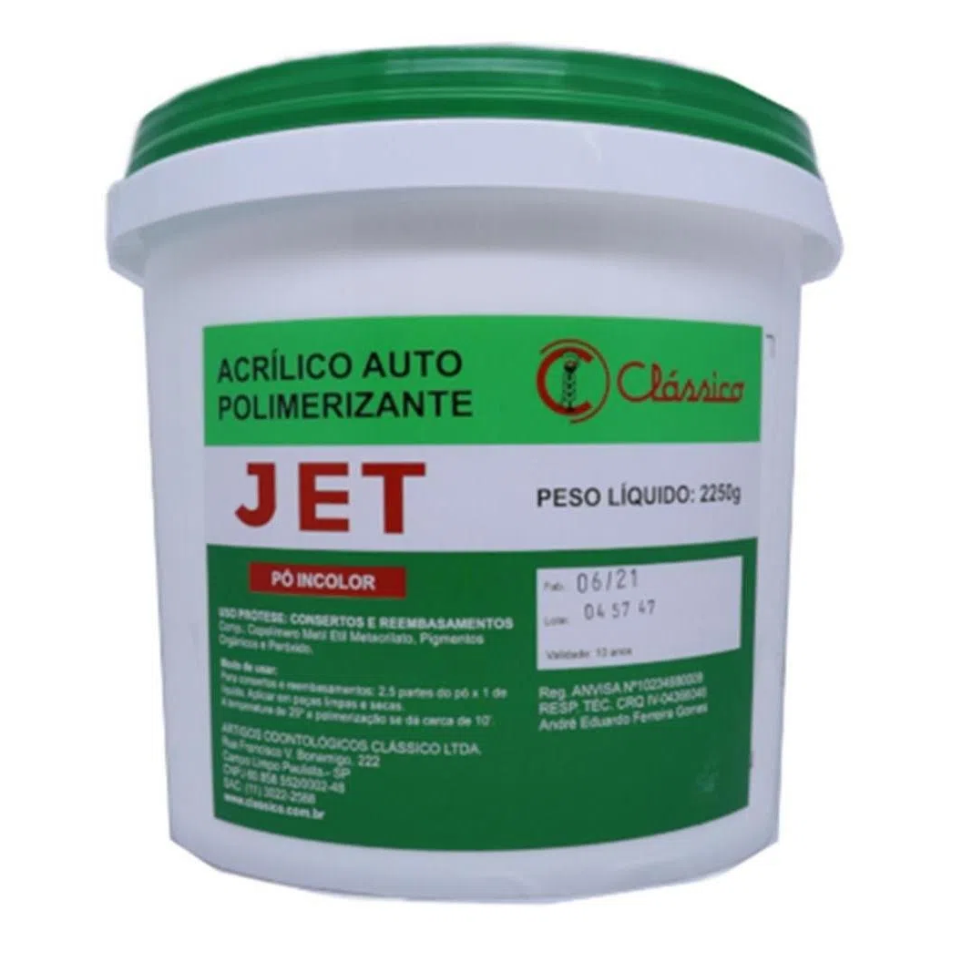 Jet Pó Acrílico Autopolimerizante - 2250g - Clássico