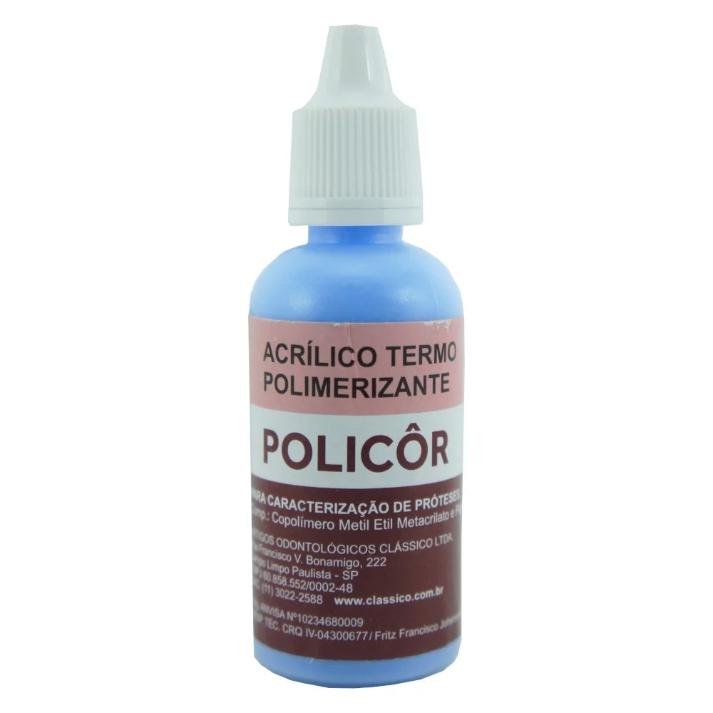 Policôr Acrílico Termo Polimerizante 25g - Azul-1 - Clássico