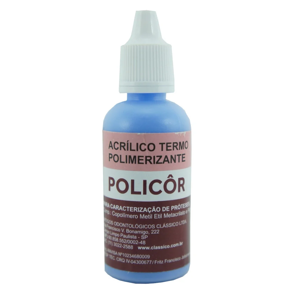 Policôr Acrílico Termo Polimerizante 25g - Azul-2 - Clássico