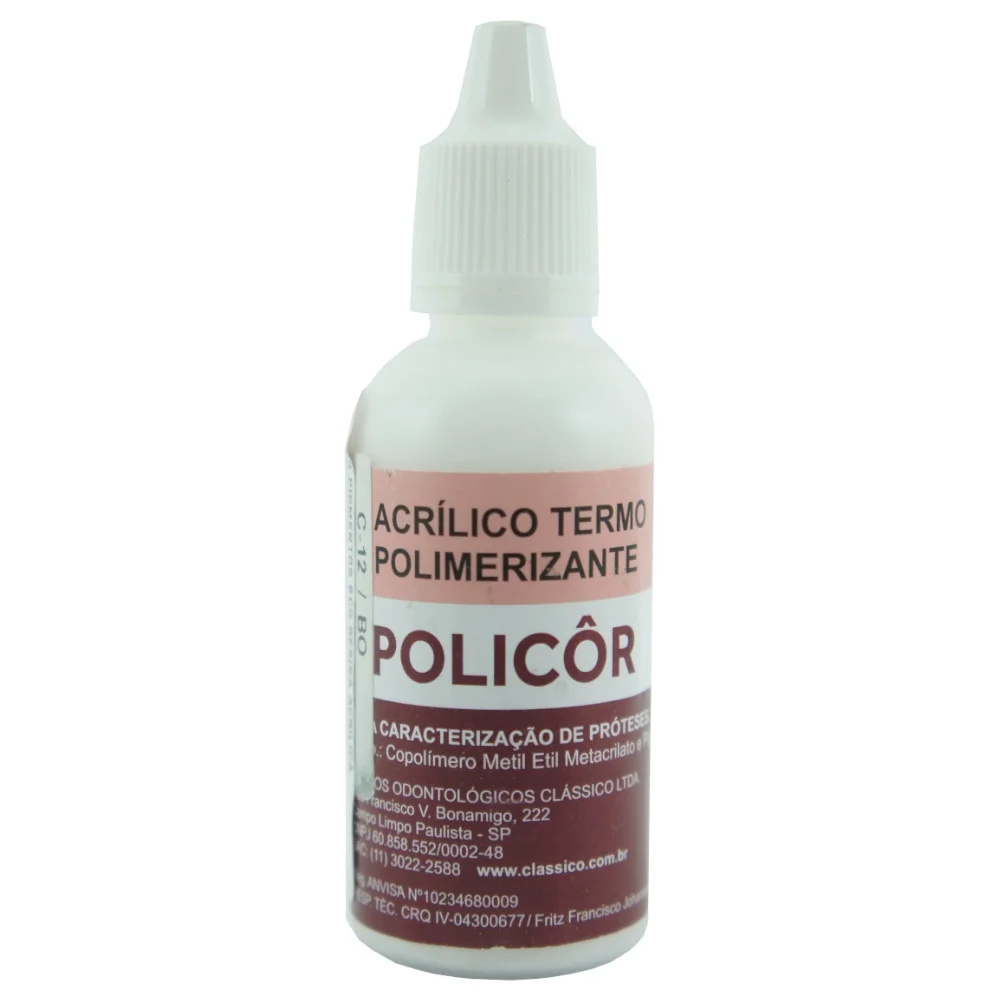 Policôr Acrílico Termo Polimerizante 25g - Branco - Clássico
