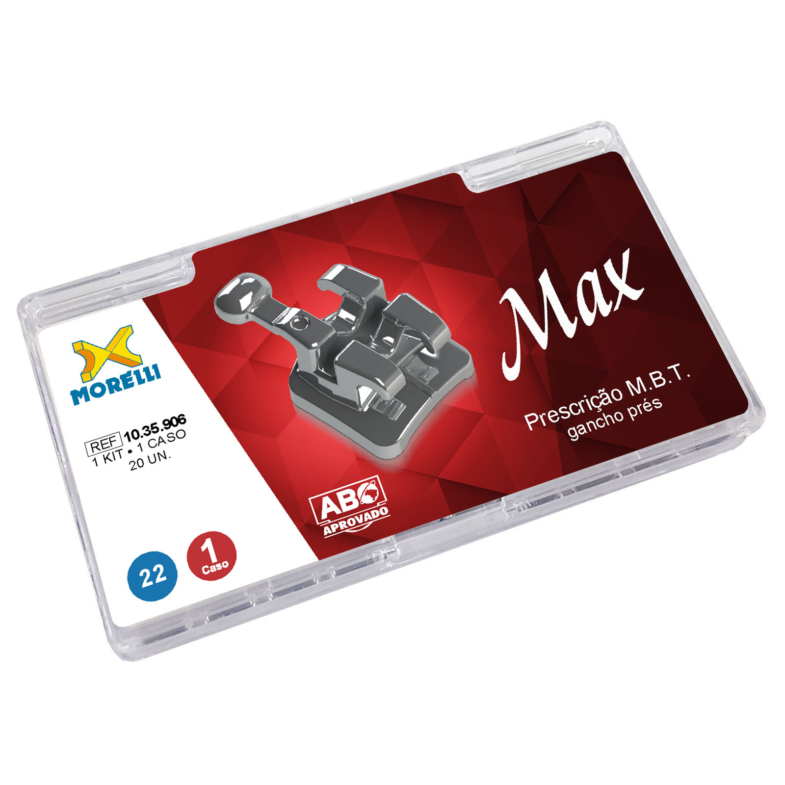 Kit Bráquete Max M.B.T. 0.22 Com Gancho Pré-molares - 1 Caso