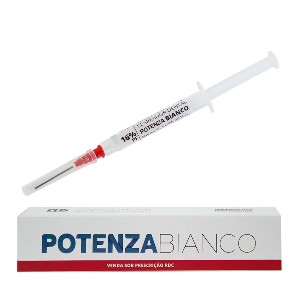 Clareador Dental Caseiro Potenza Bianco PF Seringa - 16%