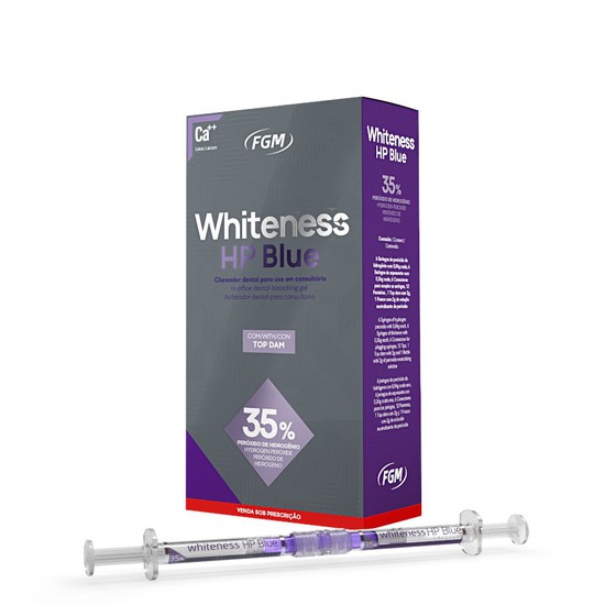 Clareador Dental de Consultório Whiteness HP Blue - Kit para 6 Aplicações