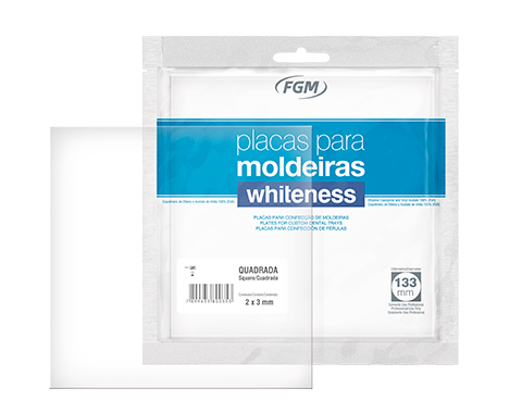 Placas para Moldeiras Whiteness Quadradas - 5 Unidades com 1mm