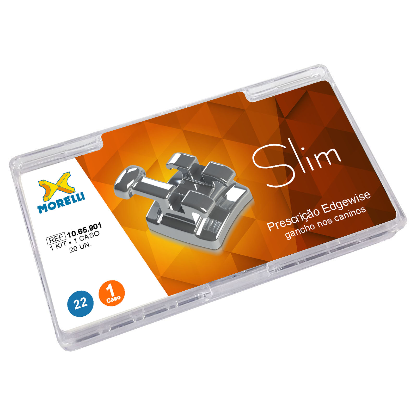 Kit Bráquete Slim Edgewise 0.22 Com Gancho - 1 Caso