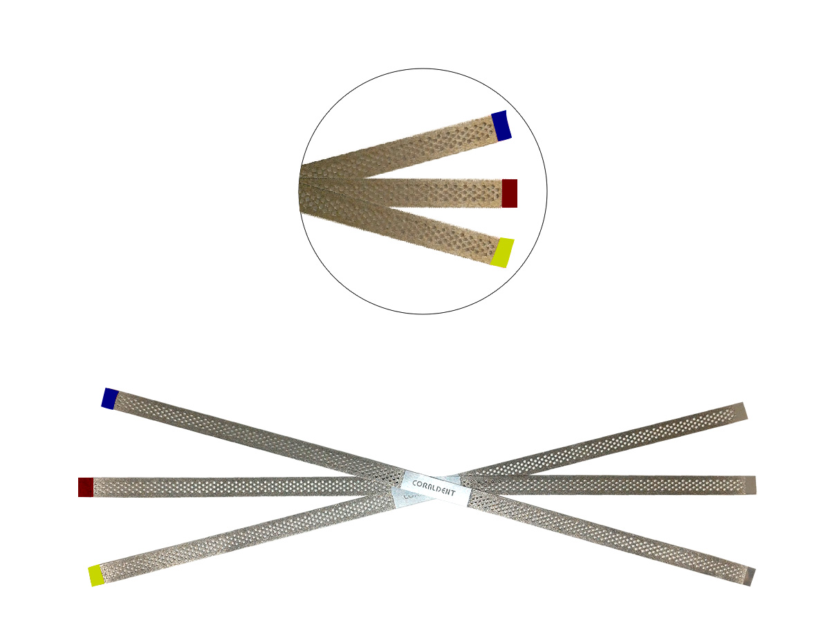Lixa perfurada diamantada 4mm - ( 3 médias / 3 finas / 3 extra finas) Coraldent