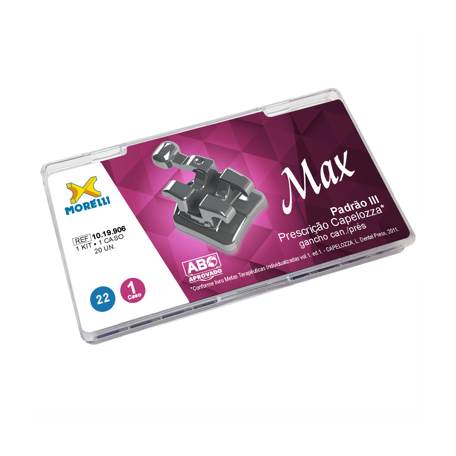 Kit Bráquete Max Capelozza Padrão III 0.22 Com Gancho - 1 Caso