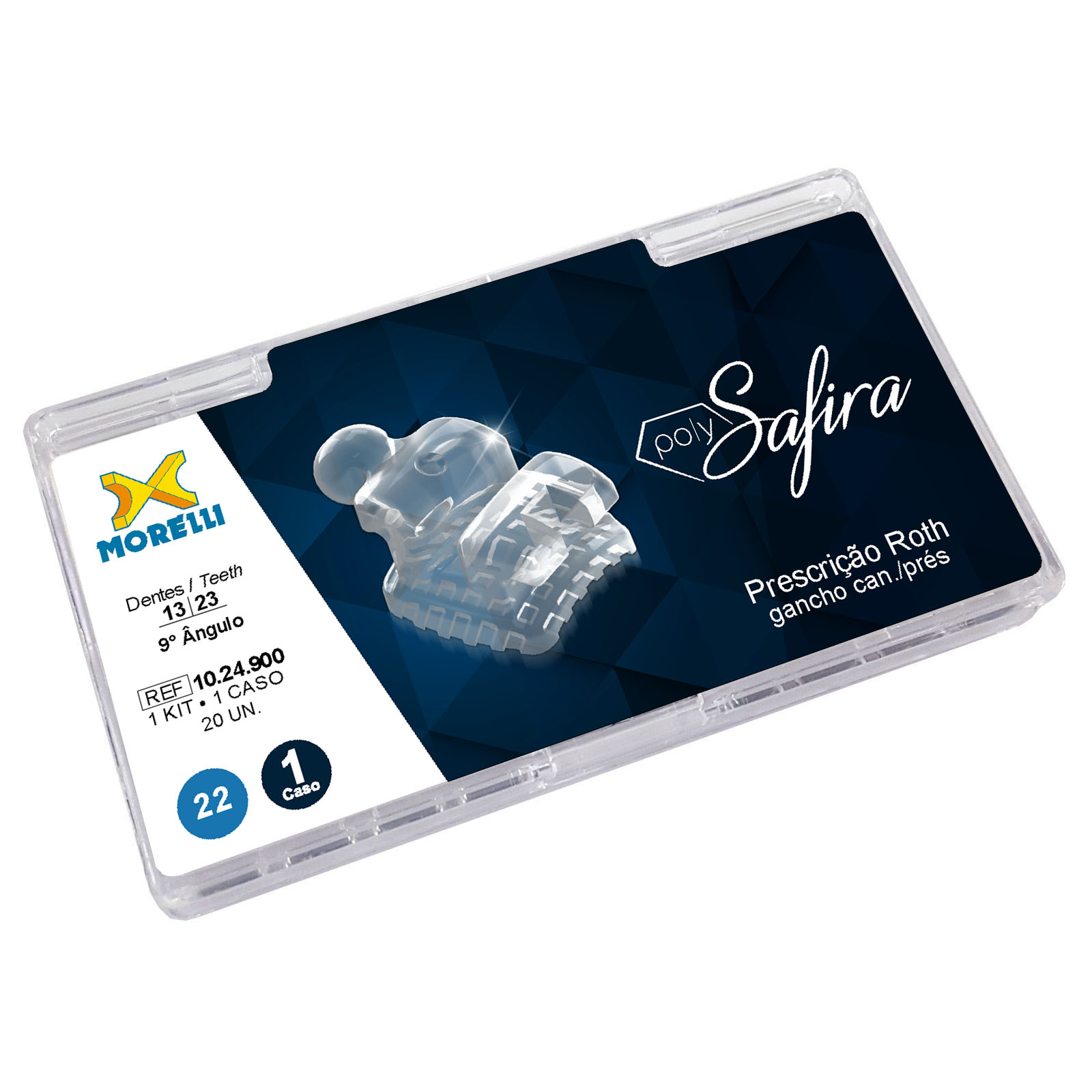 Kit Bráquete PolySafira Roth .022 - 1 Caso